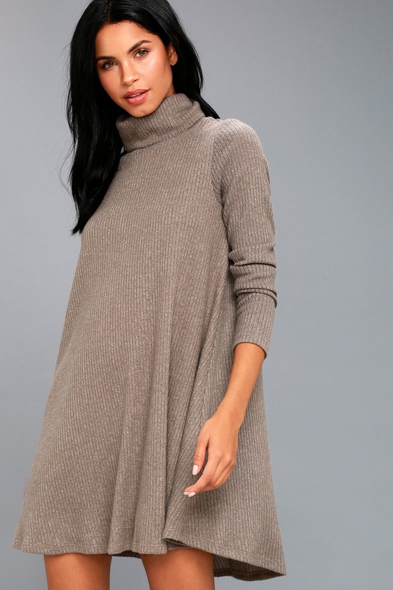 turtleneck swing dress