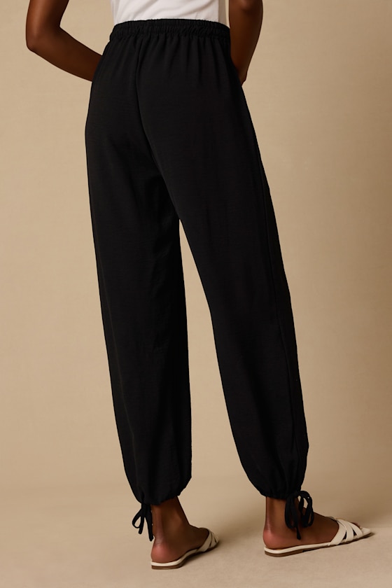 Tyra Black Drawstring Jogger Pants - thumbnail 3