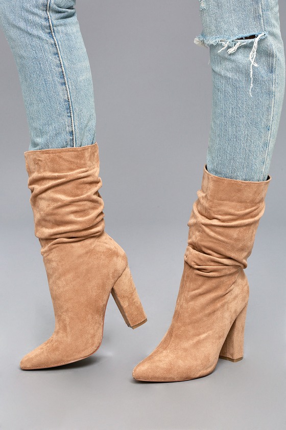 nude calf boots