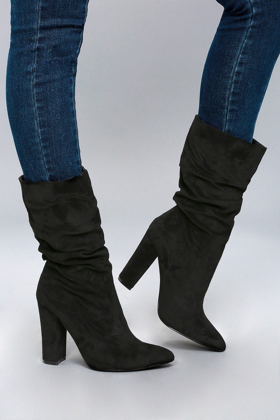 mid heel mid calf boots