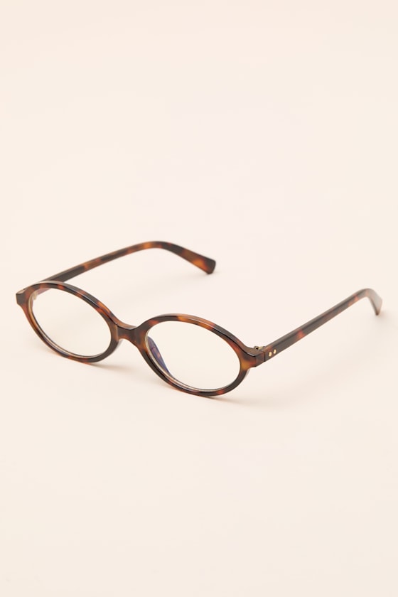 Bushwick Brown Tortoise Oval Blue Light Glasses - thumbnail 4