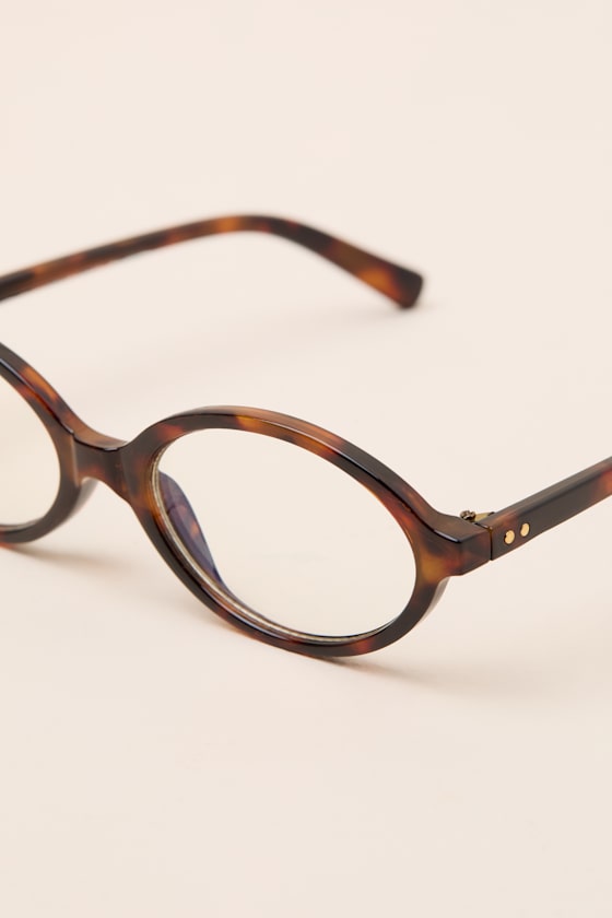 Bushwick Brown Tortoise Oval Blue Light Glasses - thumbnail 5