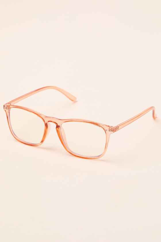 Huxley Peach Square Blue Light Glasses - thumbnail 4