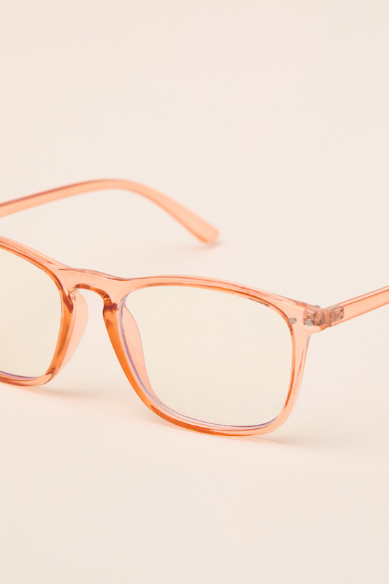 Huxley Peach Square Blue Light Glasses - thumbnail 5