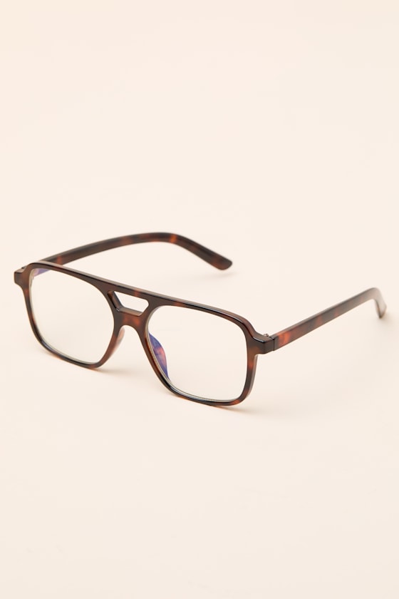 Astoria Brown Tortoise Aviator Blue Light Glasses - thumbnail 4