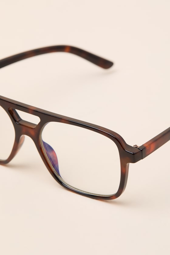 Astoria Brown Tortoise Aviator Blue Light Glasses - thumbnail 5