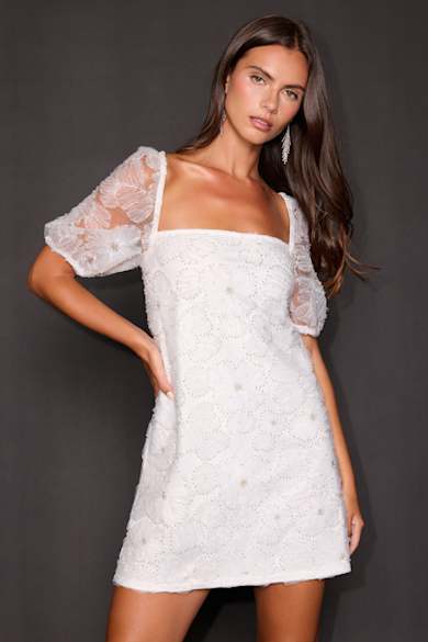 White Graduation Dresses - Short White Dresses for Graduation