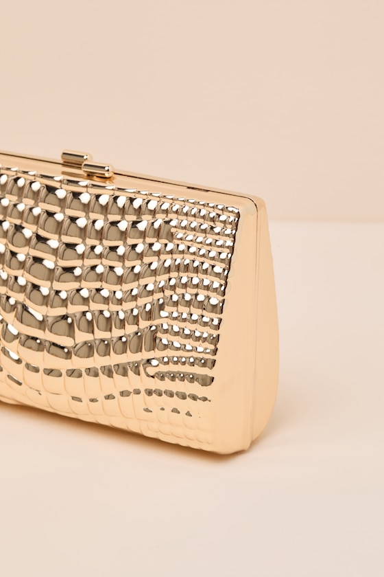 Fae Gold Embossed Crossbody Clutch - thumbnail 4