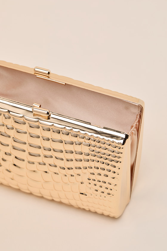 Fae Gold Embossed Crossbody Clutch - thumbnail 5