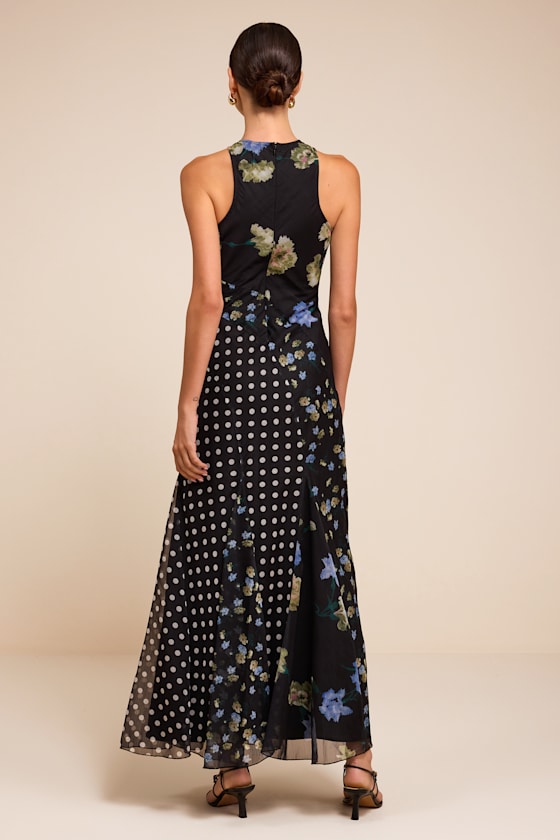 Alice Black Multi Print Maxi Dress - thumbnail 3