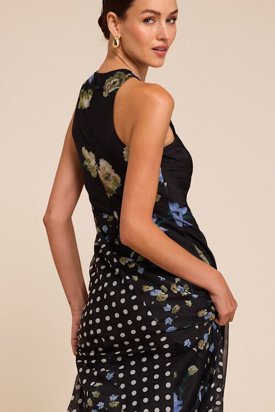 Alice Black Multi Print Maxi Dress - thumbnail 5