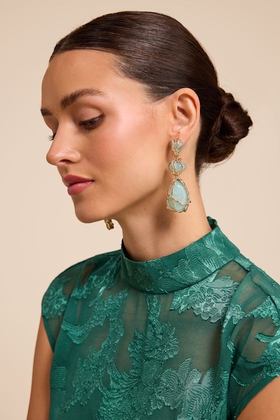 Wylla Blue Statement Earrings - thumbnail 3