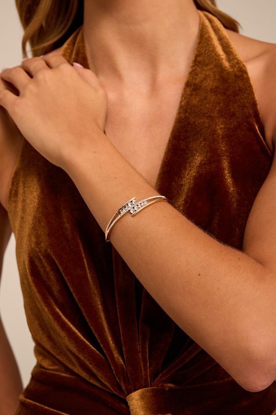 Sparks Gold Rhinestone Bangle