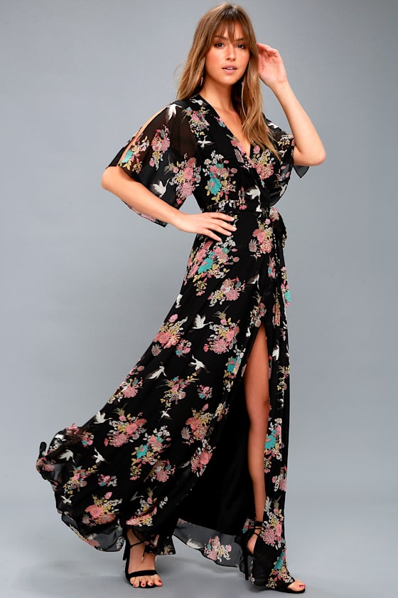 black floor length bridesmaid dress Charming V-Neck Chiffon Dresses with Split Red Basketball Elbow Sleeve Fabric:Two Tone Satin usage_Play