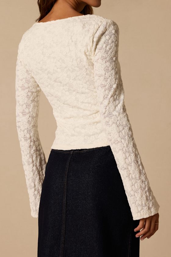 Lottie Ivory Floral Long Sleeve Top - thumbnail 3