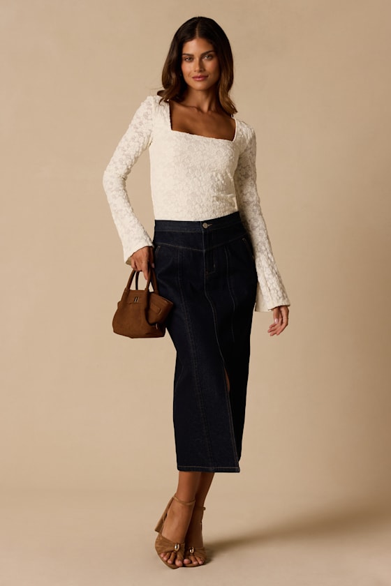 Lottie Ivory Floral Long Sleeve Top - thumbnail 4