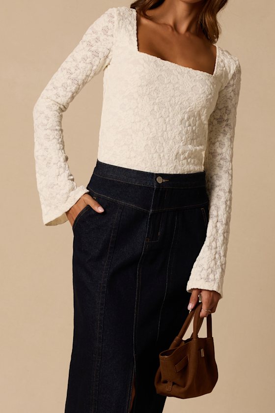 Lottie Ivory Floral Long Sleeve Top - thumbnail 5