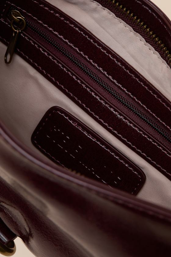 Vexa Wine Scarf Handle Shoulder Bag - thumbnail 6