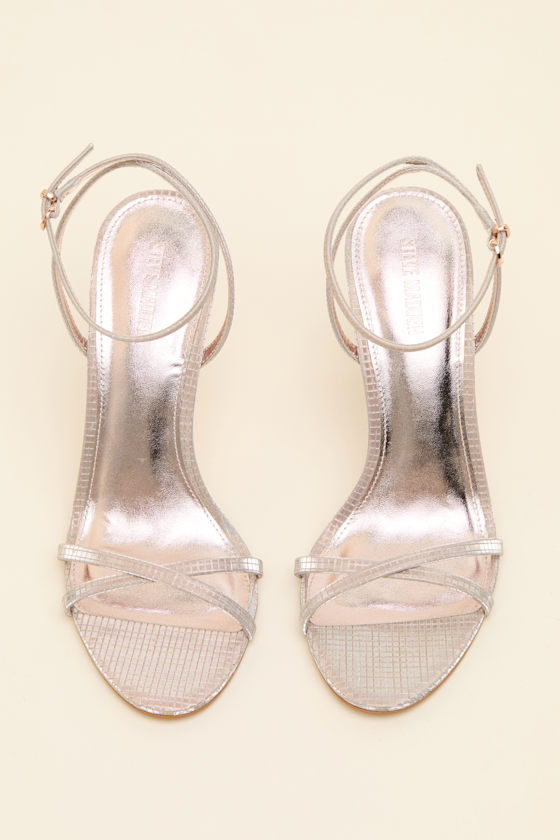 Jypsey Rose Gold Ankle Strap High Heel Sandals - thumbnail 4