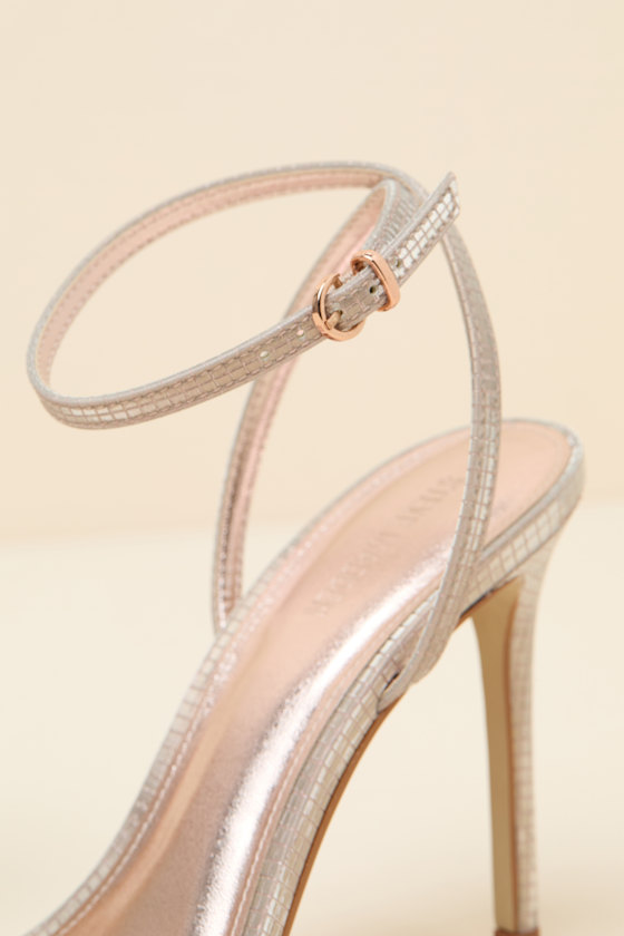 Jypsey Rose Gold Ankle Strap High Heel Sandals - thumbnail 6