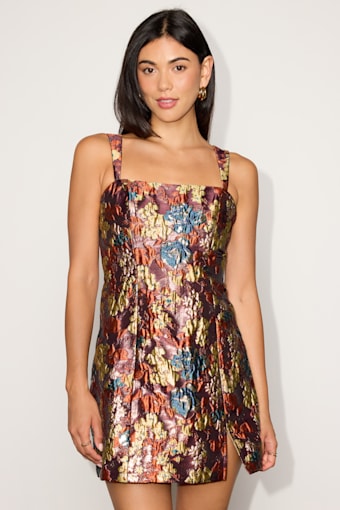GHD512063: BURGUNDY/GOLD FLORAL 2