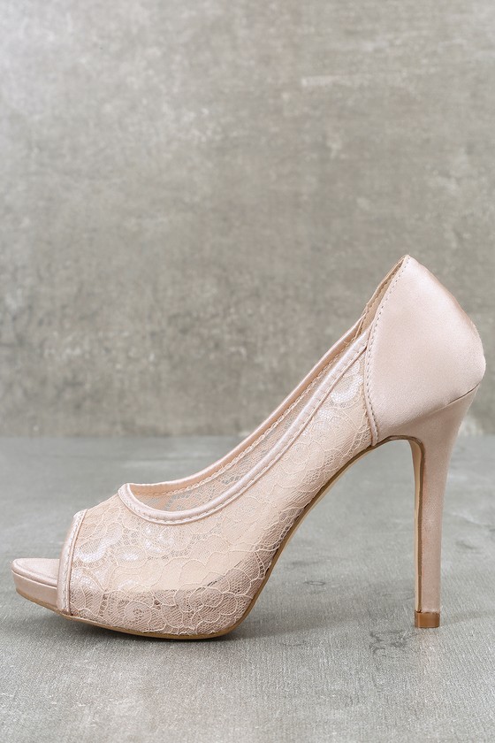 nude peep toe ankle strap