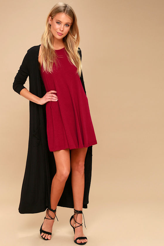 LA Nite Wine Red Sleeveless Mini Dress 2