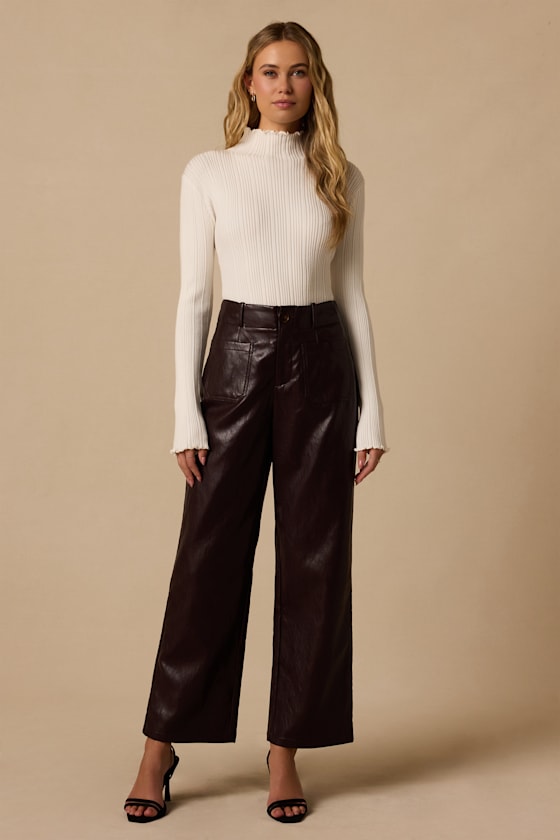 Markie Brown Faux Leather Pants