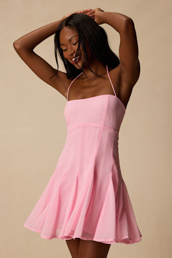 Sophrina Pink Halter Mini Dress 1