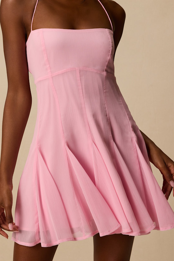 Sophrina Pink Halter Mini Dress 2