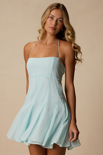Sophrina Mint Blue Halter Mini Dress 1