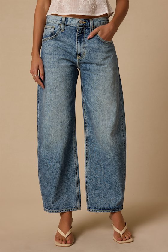Gale Medium Wash High-Rise Barrel Jeans 2