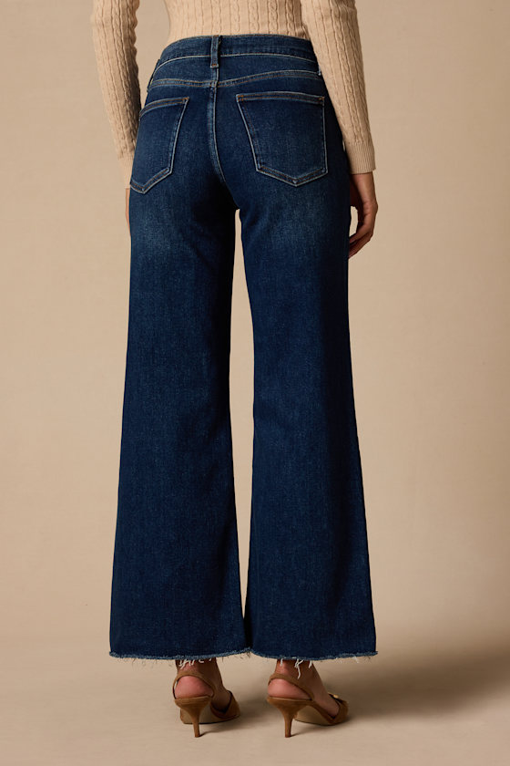 The Longer Length Dark Wash Wide-Leg Jeans - thumbnail 3