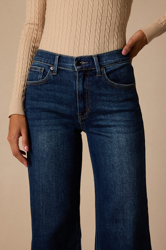 The Longer Length Dark Wash Wide-Leg Jeans - thumbnail 4