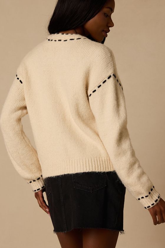 Landa Cream Button-Front Cardigan - thumbnail 4