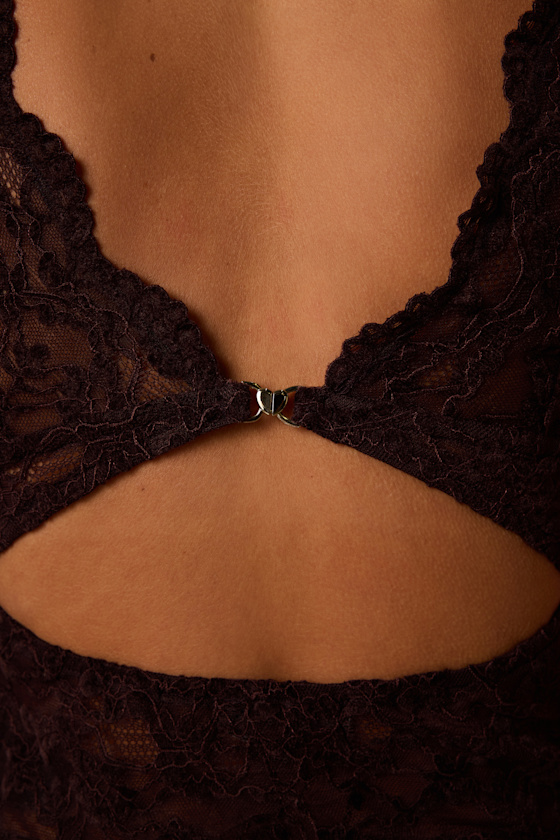 Danika Dark Purple Lace Tank Top - thumbnail 5