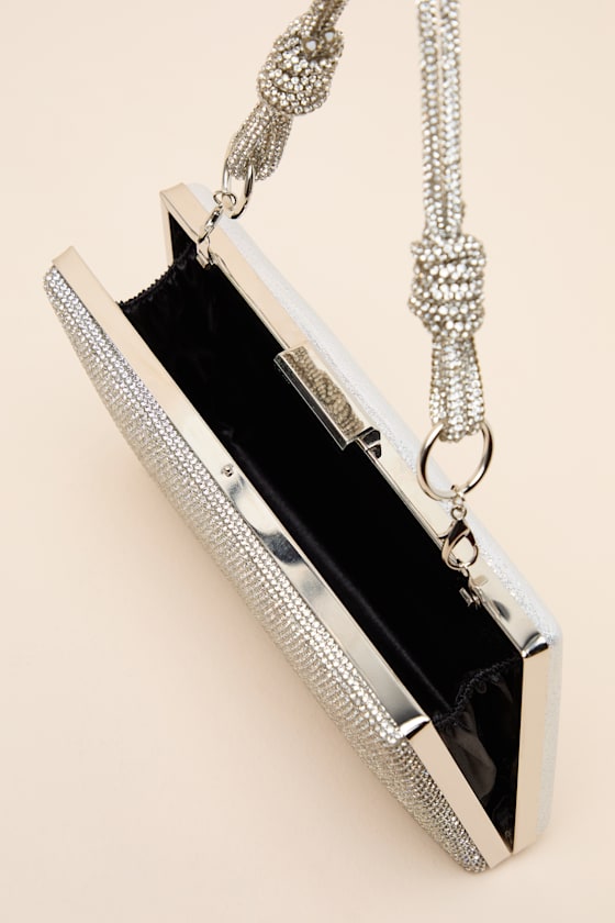 Moonbeam Silver Rhinestone Clutch - thumbnail 6
