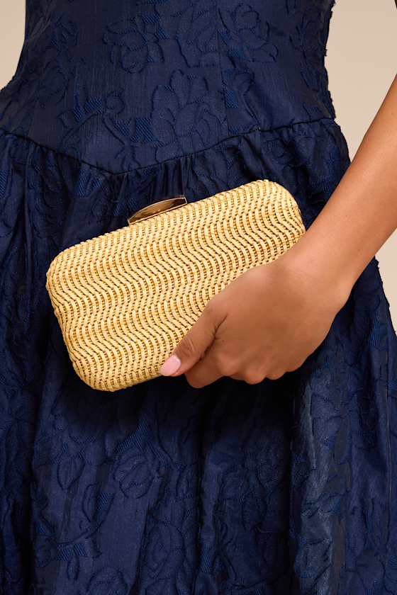 Keegan Gold Woven Chain Crossbody Clutch