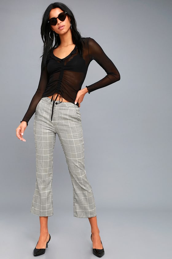 My Flame Black Sheer Long Sleeve Top 1