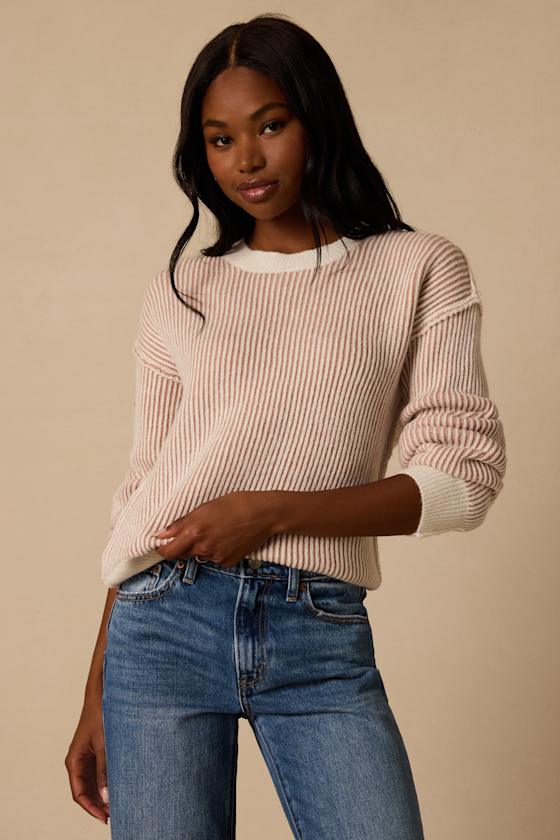 Soho Mauve Striped Sweater - thumbnail 4