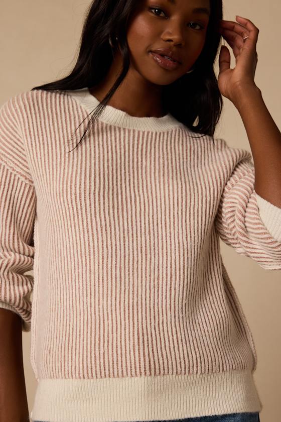 Soho Mauve Striped Sweater - thumbnail 5