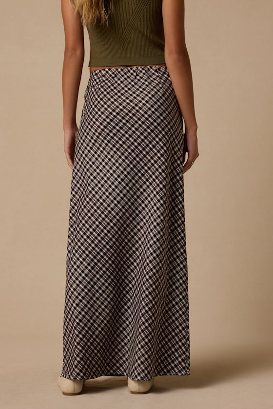 Doyle Black Gingham Maxi Skirt - thumbnail 5
