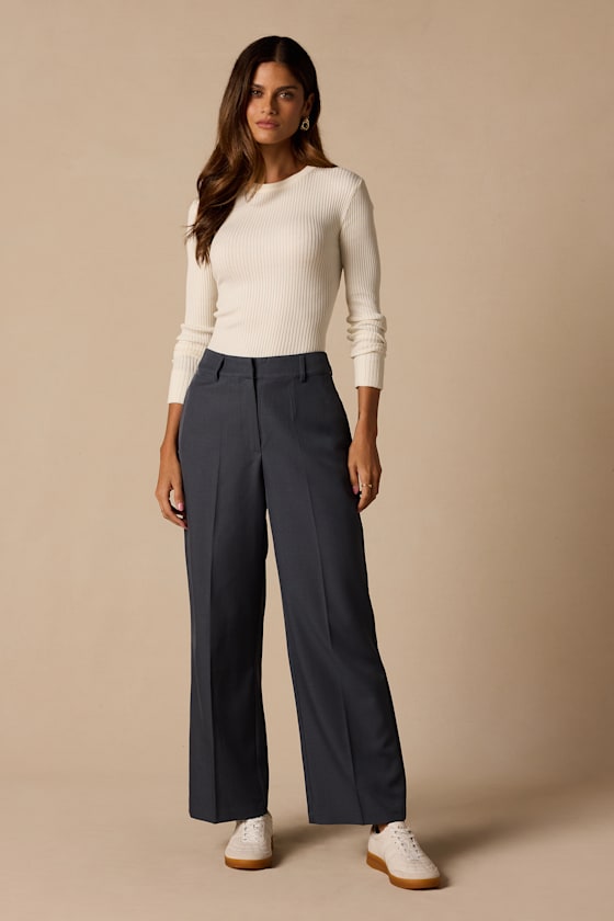 Success Denim Blue High-Waisted Trousers 2