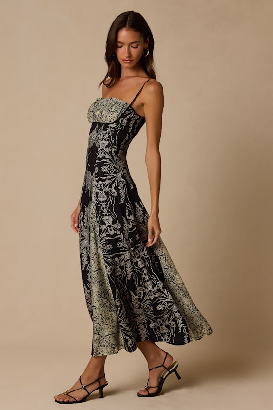 Emryn Black Multi Mixed Print Floral Maxi Dress - thumbnail 4