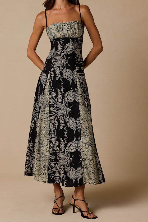 Emryn Black Multi Mixed Print Floral Maxi Dress - thumbnail 5