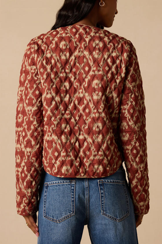 Corrigan Rust Print Quilted Jacket - thumbnail 3