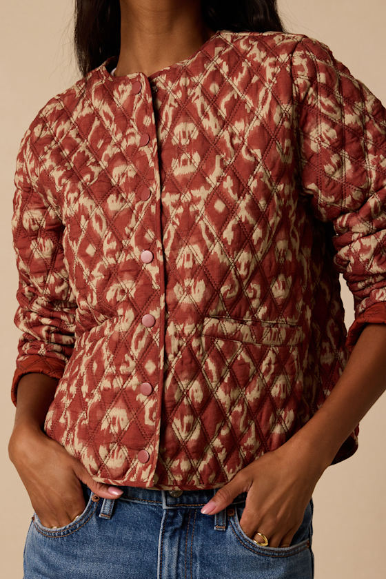 Corrigan Rust Print Quilted Jacket - thumbnail 5