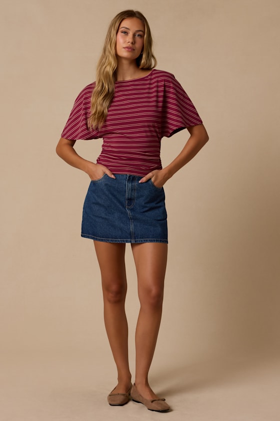 Austin Berry Red Striped Dolman Sleeve Top - thumbnail 3