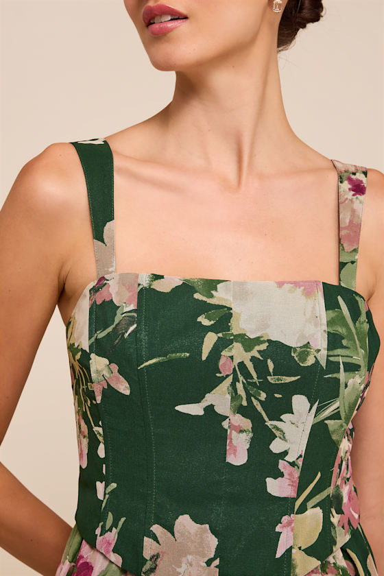 Gardenia Emerald Floral Midi Dress - thumbnail 5