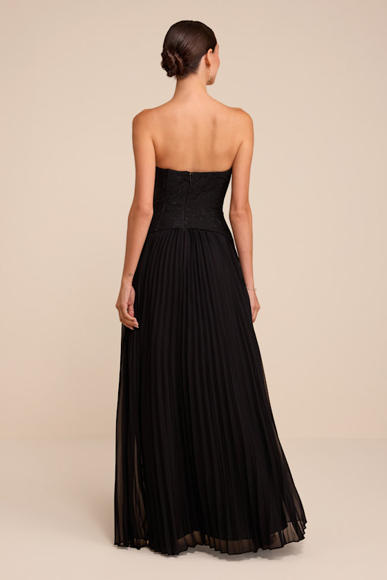 Olivia Black Strapless Bustier Maxi Dress - thumbnail 3